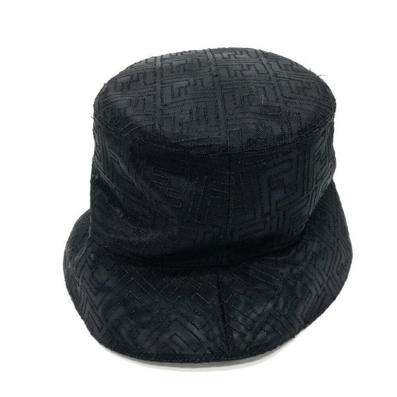 FENDI FF Zucca pattern mesh Bucket hat Nylon Black - Picture 2 of 11